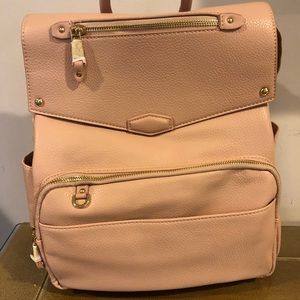 Park and Faith Baby Bag Pink Gold Vegan Le…